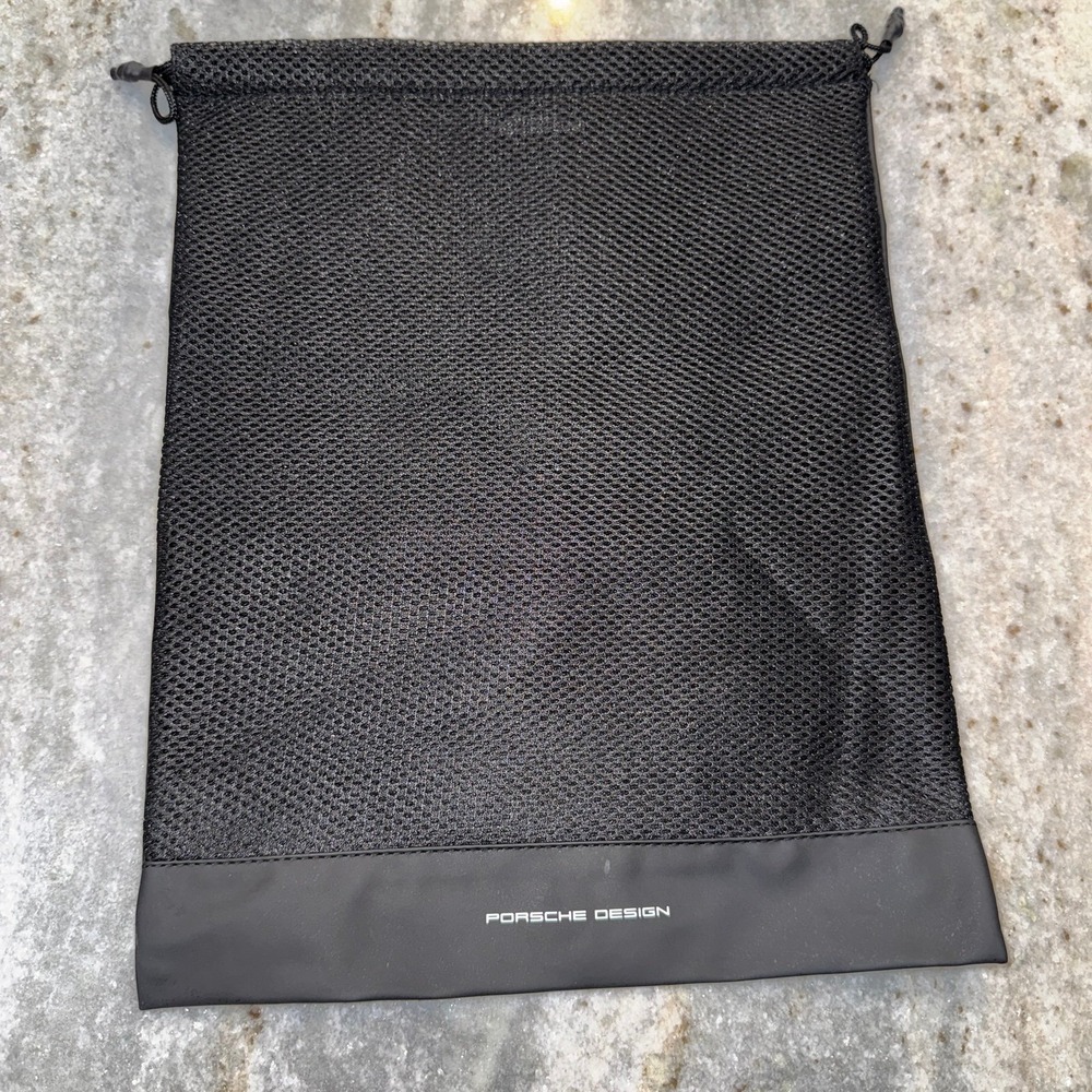 Porsche Design Lufthansa Business Class Cinch Mesh Black Reusable Amenity Bag